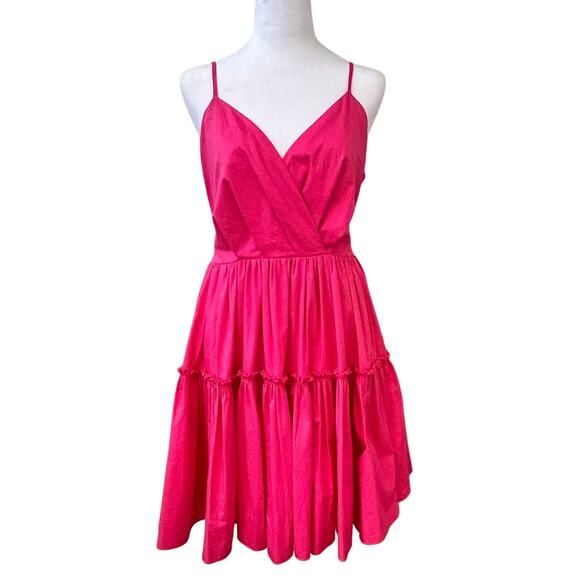 Anthropologie MED NWT Barbie Pink Fushia Lolita Tiered Skirt Strappy Coquette - Picture 2 of 11